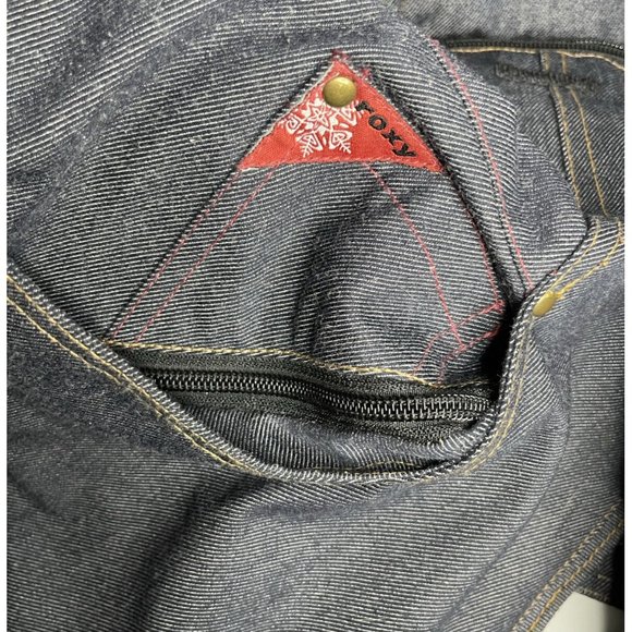 Vintage ROXY sz Large Retro Snowboard SkiJacket Blue Zip Denim look X-series - Picture 16 of 16